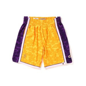 A Bathing Ape - Bape x Mitchell & Ness LA Lakers Jersey Shorts - YEX