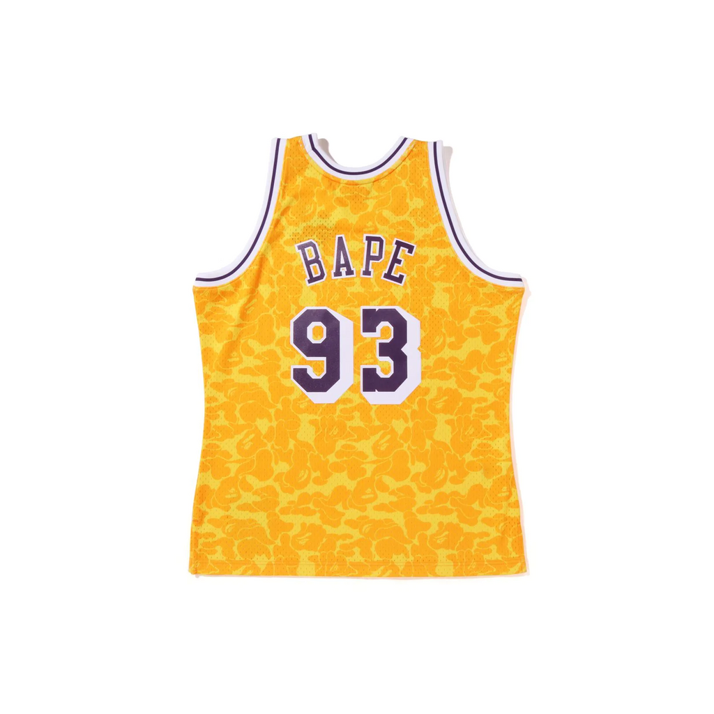 bape x mitchell and ness lakers