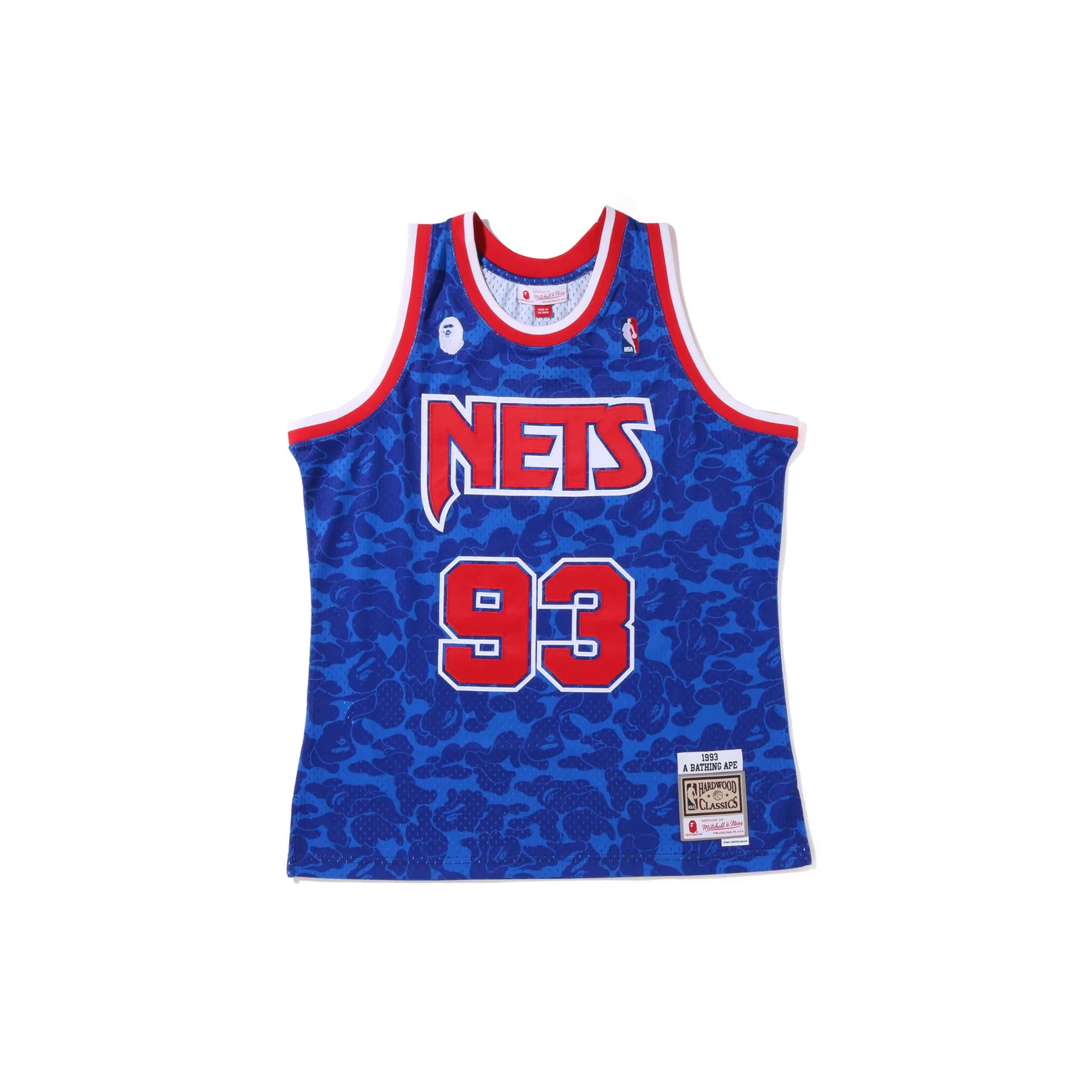 A Bathing Ape x Mitchell & Ness New Jersey Nets Jersey - Blue A Bathing Ape x Mitchell & Ness New Jersey Nets Jersey - Blue