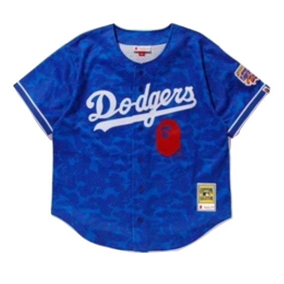 Bape x Mitchell & Ness Dodgers Jersey - Blue – Grails SF