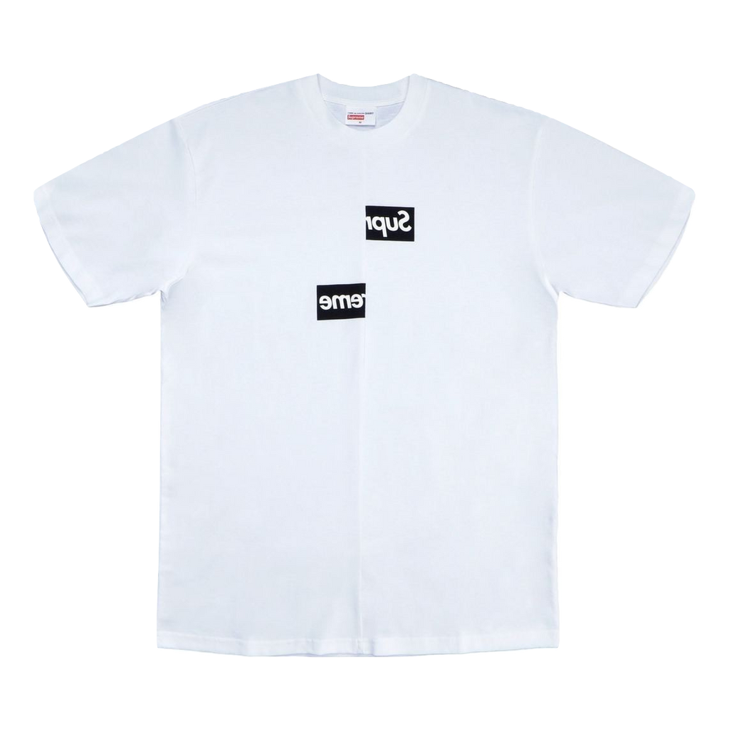 Supreme x CDG Comme De Garcons Shirt Split Box Logo Tee White