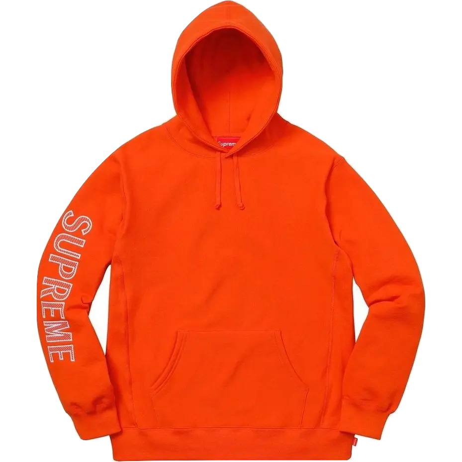 Supreme Sleeve Embroidery Hooded Sweatshirt - Orange - Grails SF