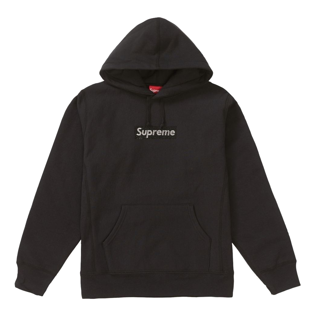 Supreme Swarovski Box Logo Hooded Sweatshirt - Black