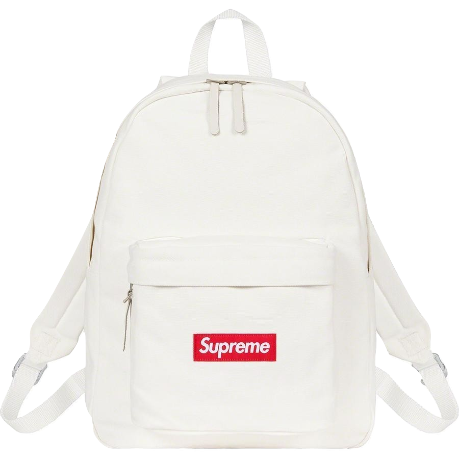 Supreme white canvas backpack Clearance