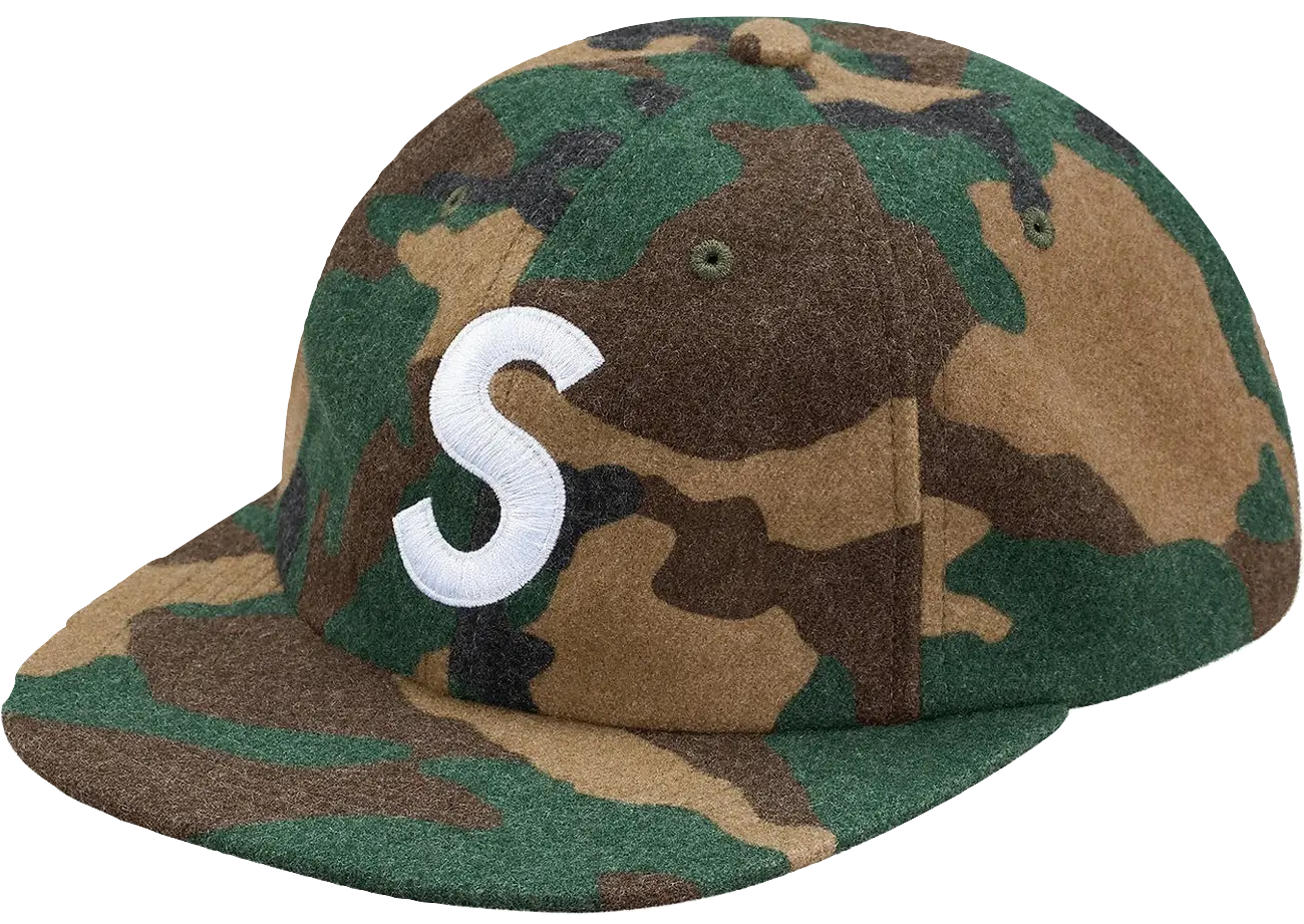 Supreme Wool S Logo 6-Panel Camo Hat - Grails SF