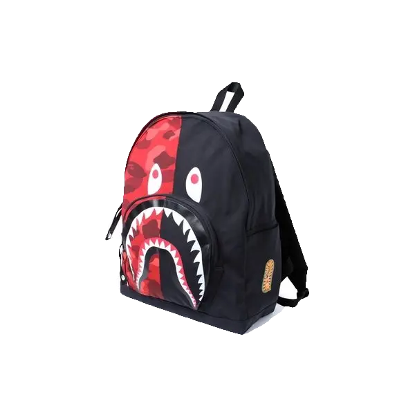 A Bathing Ape Color Camo Shark Backpack - Black/Red - Grails SF A Bathing Ape Color Camo Shark Backpack - Black/Red - Grails SF