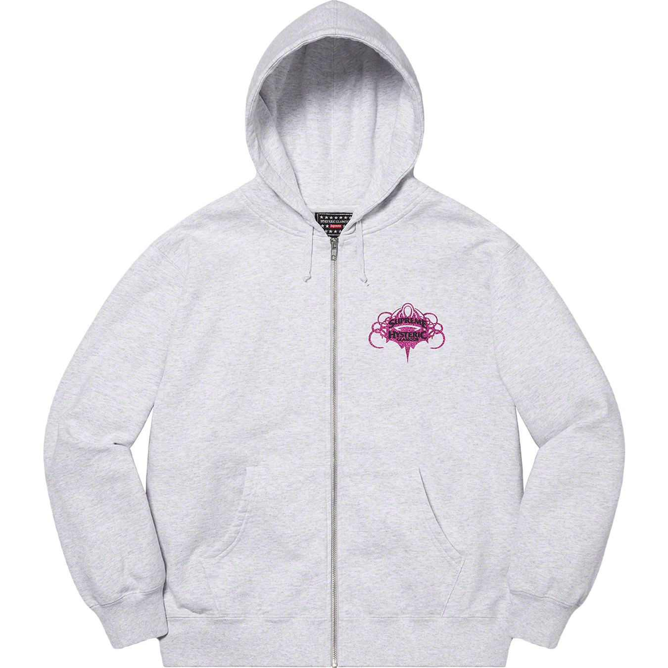 Supreme Hysteric Glamour Zip Up Hooded Sweatshirt - Ash Grey Supreme Hysteric Glamour Zip Up Hooded Sweatshirt - Ash Grey
