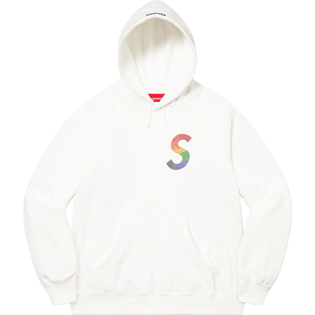 Supreme Swarovski S Logo Hooded Sweatshirt - White – Grails SF
