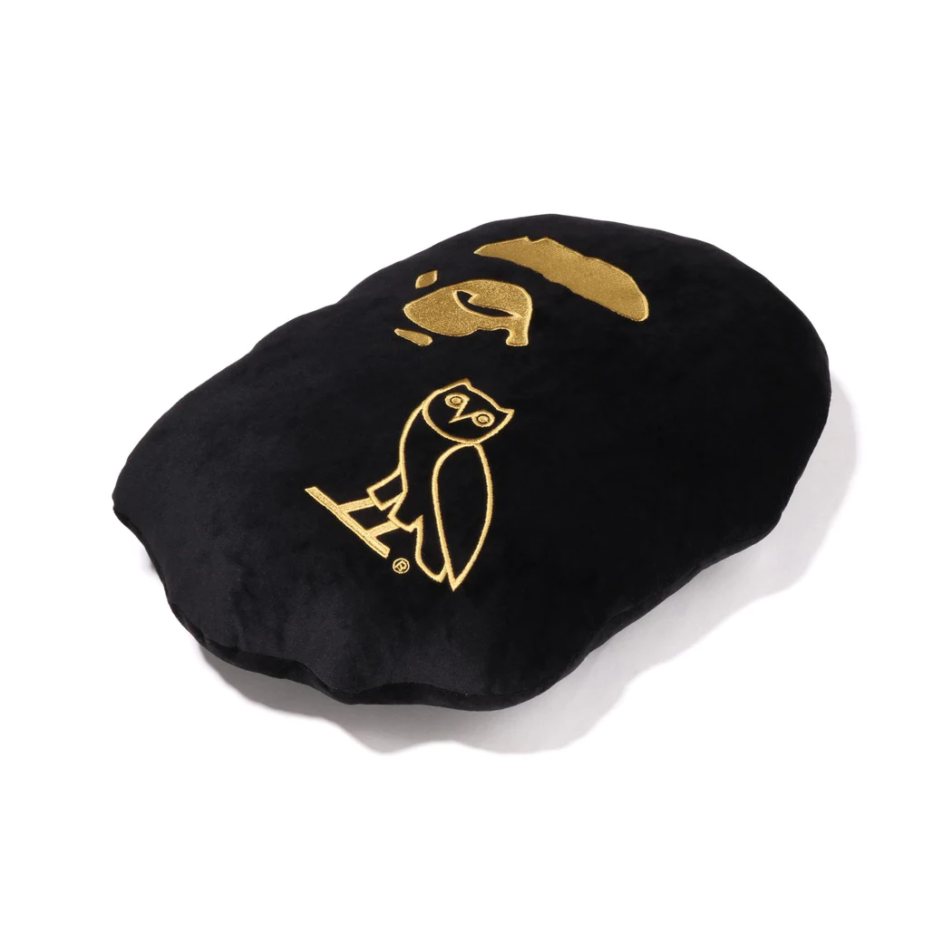 A Bathing Ape x OVO Ape Head Cushion Black Bape
