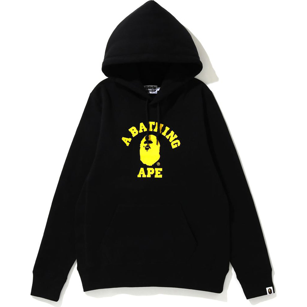 A Bathing Ape College Pullover Hoodie - Black/Yellow Bape