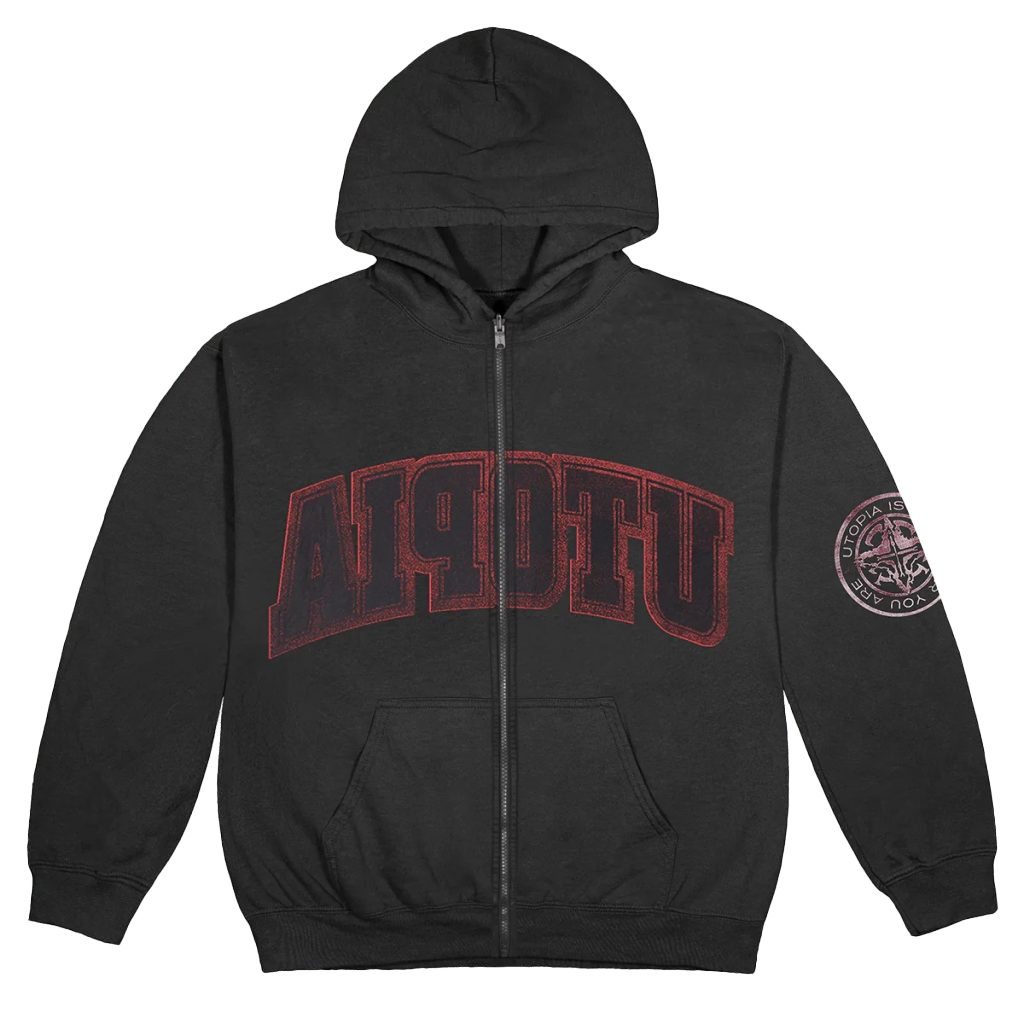 Travis Scott Reverse Utopia Hoodie - Black Travis Scott
