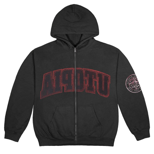 Travis Scott Reverse Utopia Hoodie - Black