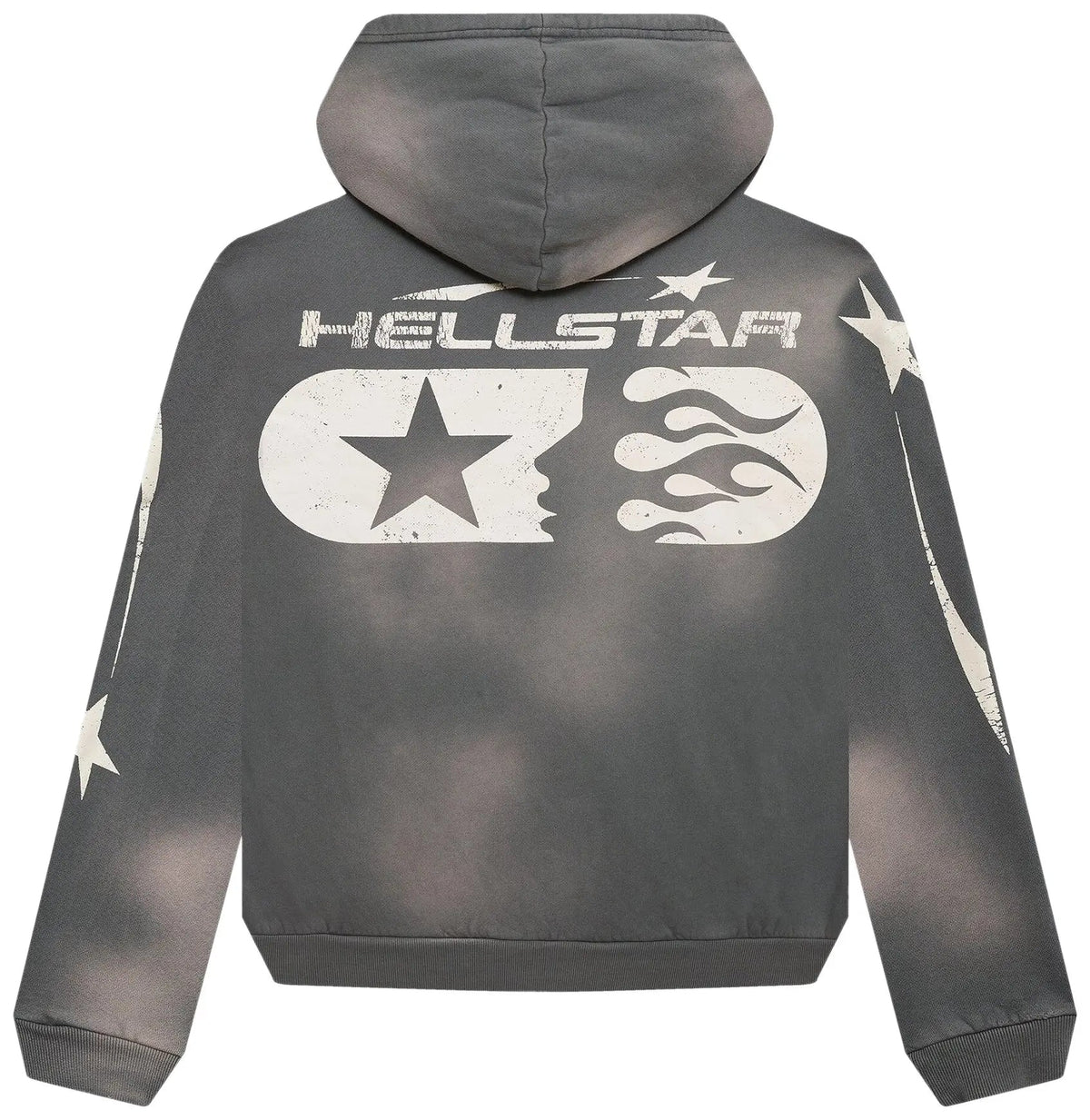 Hellstar Zip Up Sweatshirt - Grey - Used Hellstar