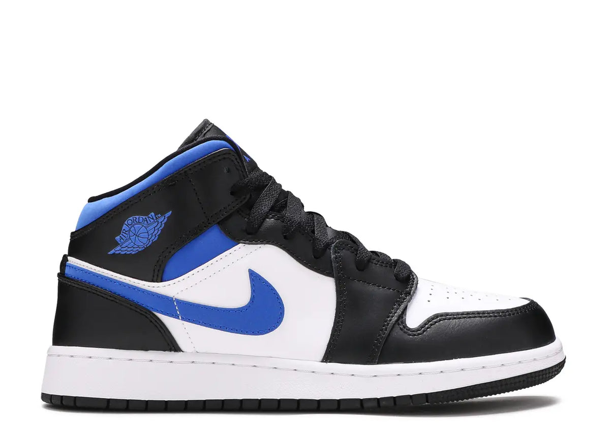 Air Jordan 1 Mid - White Black Racer Blue (GS)