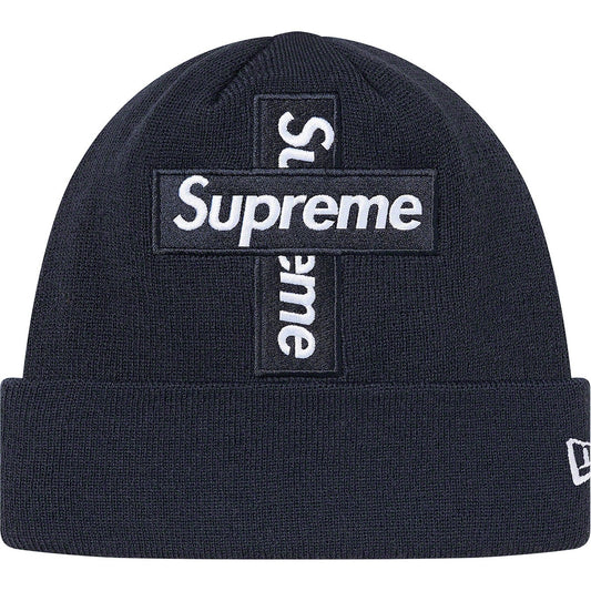 Supreme/New Era Cross Box Logo Beanie - Navy Supreme