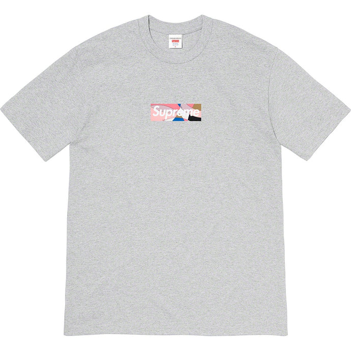 Supreme Emilio Pucci Box Logo Tee - Heather Grey/Dusty Pink
