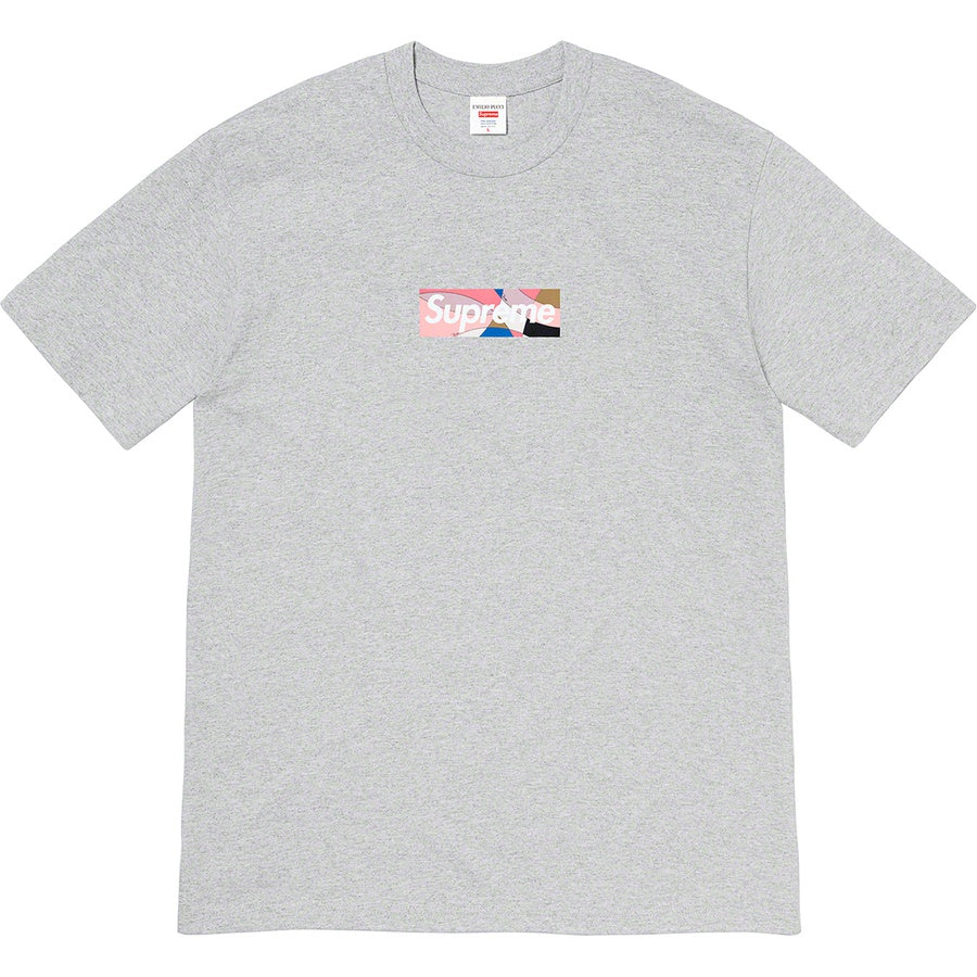 Supreme Emilio Pucci Box Logo Tee - Heather Grey/Dusty Pink