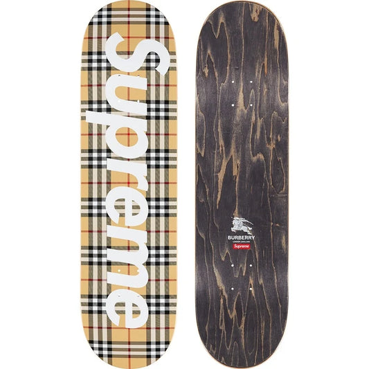 Supreme Burberry Skateboard Deck - Beige Supreme