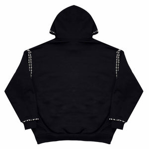 SOWHAT Nail Bead Pullover Hooded Sweatshirt Black SOWHAT