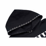 SOWHAT Nail Bead Pullover Hooded Sweatshirt Black