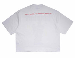 SOWHAT Guardian Angle Oversize Crop Tee White SOWHAT