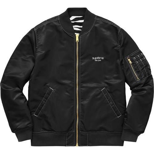 Supreme Contrast Stitch Reversible MA 1 Jacket - Black - Used Supreme