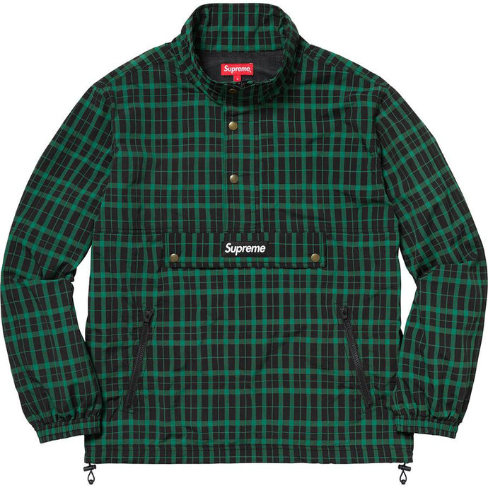 Supreme Nylon Plaid Pullover - Green - Used