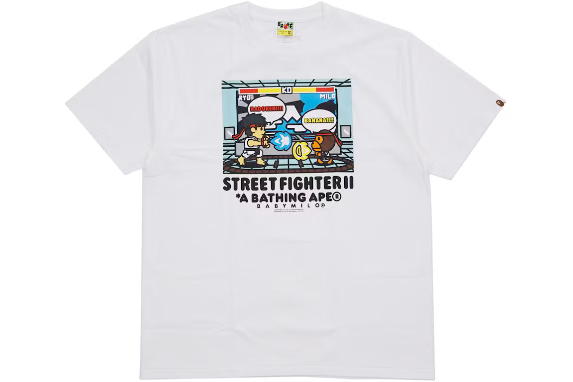 BAPE Capcom Street Fighter II Ryu Vs Milo Tee - White - Used