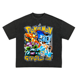 Grails SF Kanto Trio (Red, Blue, Green) Tee Vintage Black