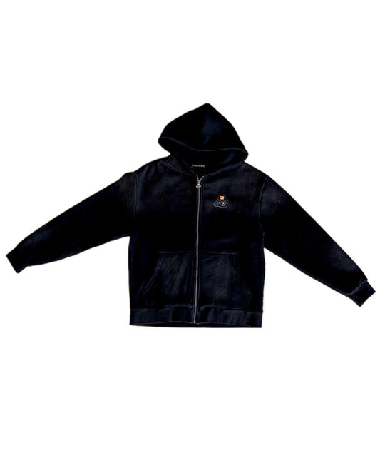 Grails SF Zip Up Hoodie Acid Wash Black