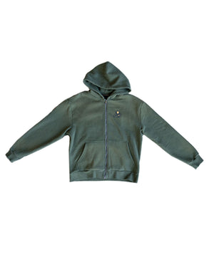 Grails SF Zip Up Hoodie Acid Wash Olive Green grails sf