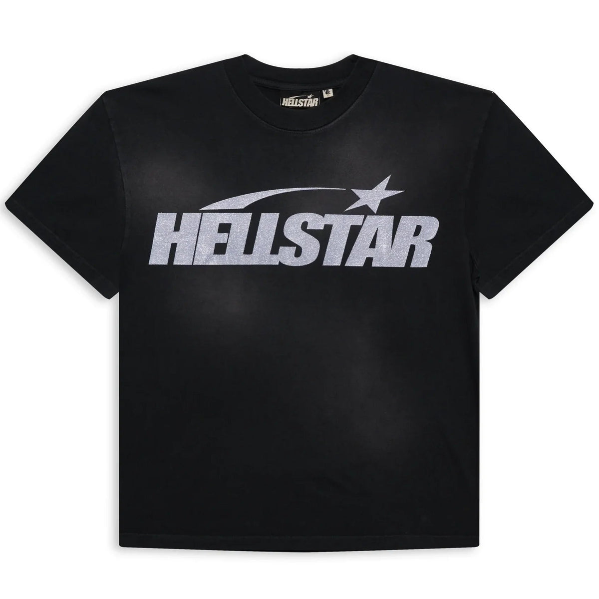 Hellstar Classic Glitter Logo T-shirt - Black - Used Hellstar