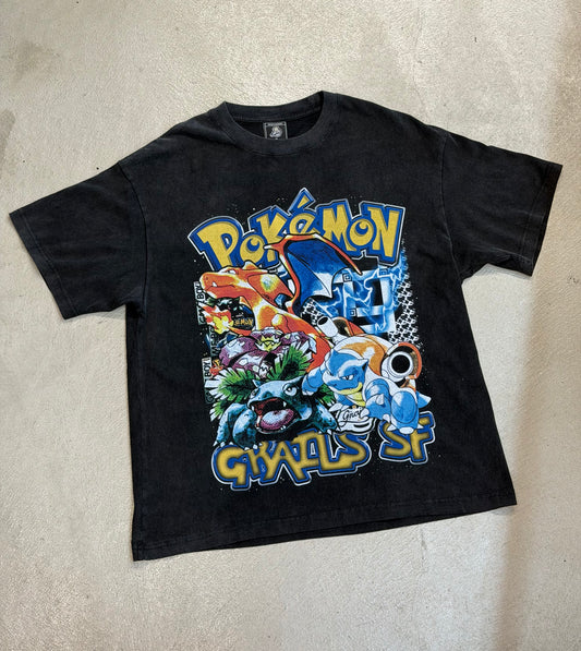Grails SF Kanto Trio (Red, Blue, Green) Tee Vintage Black