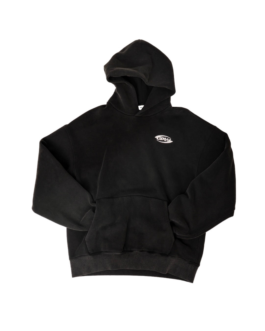 CDW 3D Logo Stitched Pullover Hoodie Vintage Black CDW