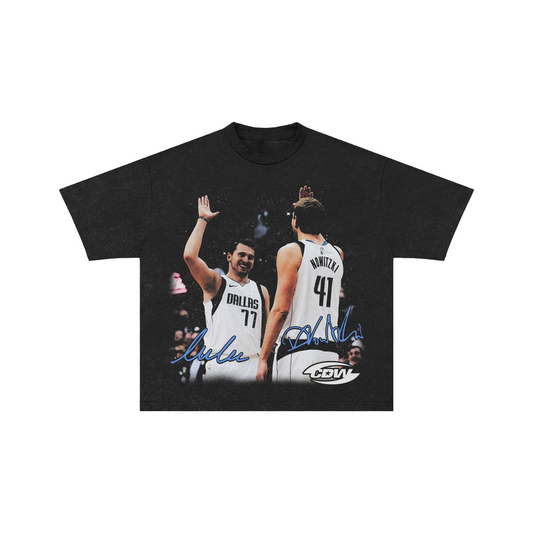 CDW Luka Doncic and Dirk Nowitzki Tee Black