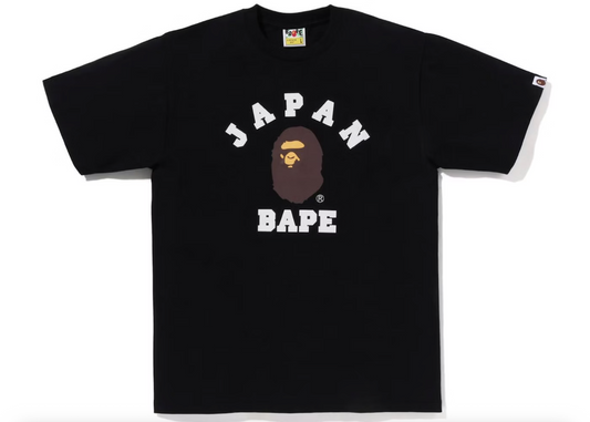 A Bathing Ape Japan Logo College Tee - Black