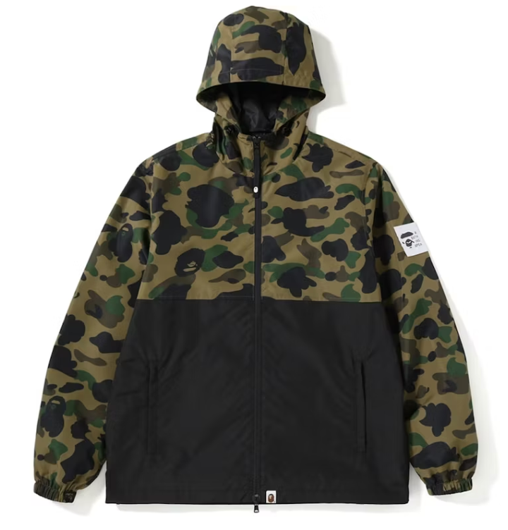 BAPE 1st Camo Hoodie Jacket - Green - Used Bape