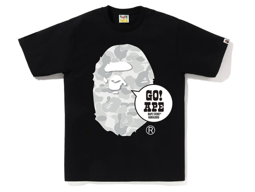 A Bathing Ape Harajuku Store Exclusive Go! Ape Tee - Black/Grey Camo