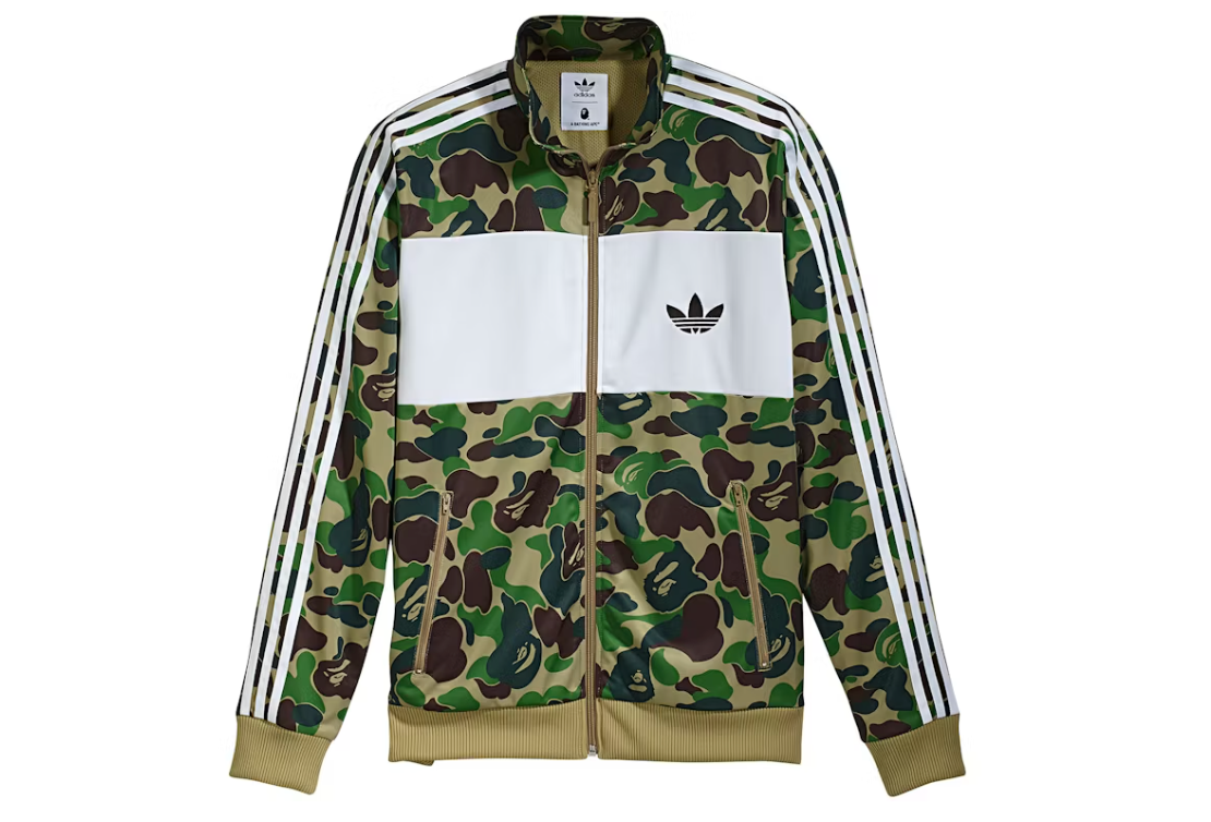 BAPE X adidas ABC Camo Track Jacket - Green - Used Bape
