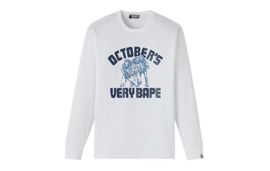A Bathing Ape x OVO Generals Long-Sleeve Tee - White Bape