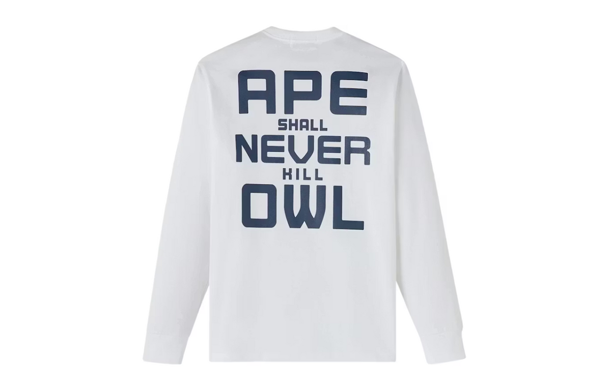 A Bathing Ape x OVO Generals Long-Sleeve Tee - White Bape