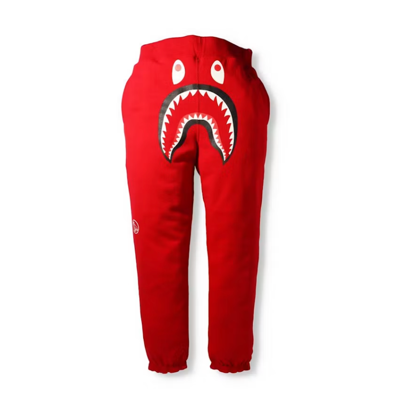 BAPE x OVO Woodland Camo Shark Reversible Sweatpants - Red - Used