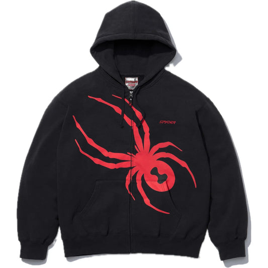 Supreme Spyder Zip Up Hooded Sweatshirt - Black - Used Supreme