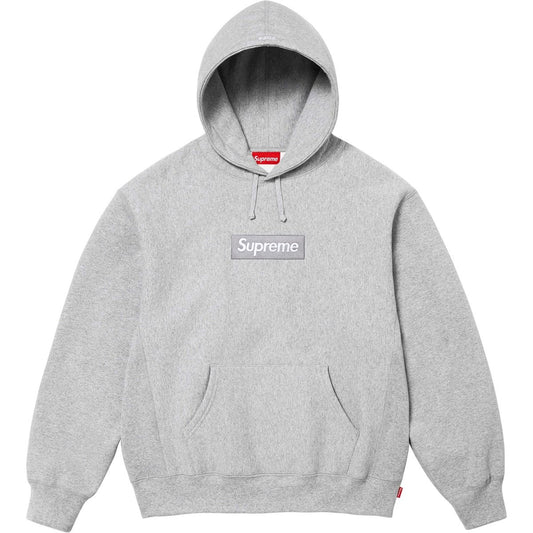 Supreme Box Logo Hooded Sweatshirt - Heather Grey (FW24)