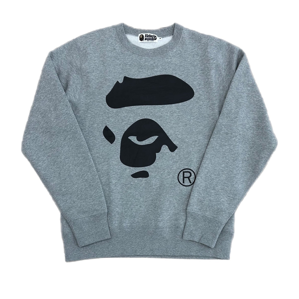 A BAPE Big Ape Head Crewneck - Grey/Black Bape