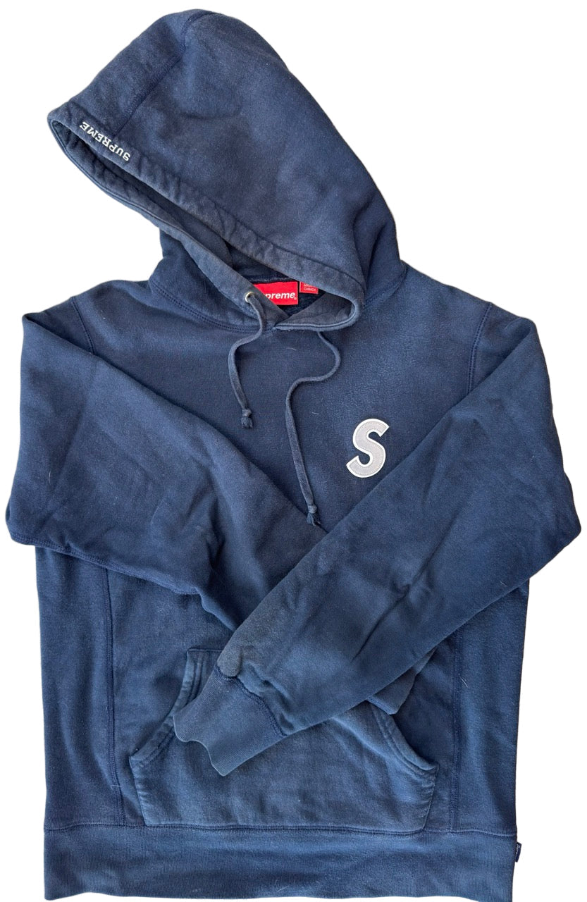 Supreme 3M Reflective S Logo Hooded Sweatshirt - Navy - Used Supreme