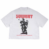 SOWHAT Guardian Angle Oversize Crop Tee White