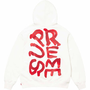 Supreme Paint Hooded Sweatshirt - White - Used Supreme