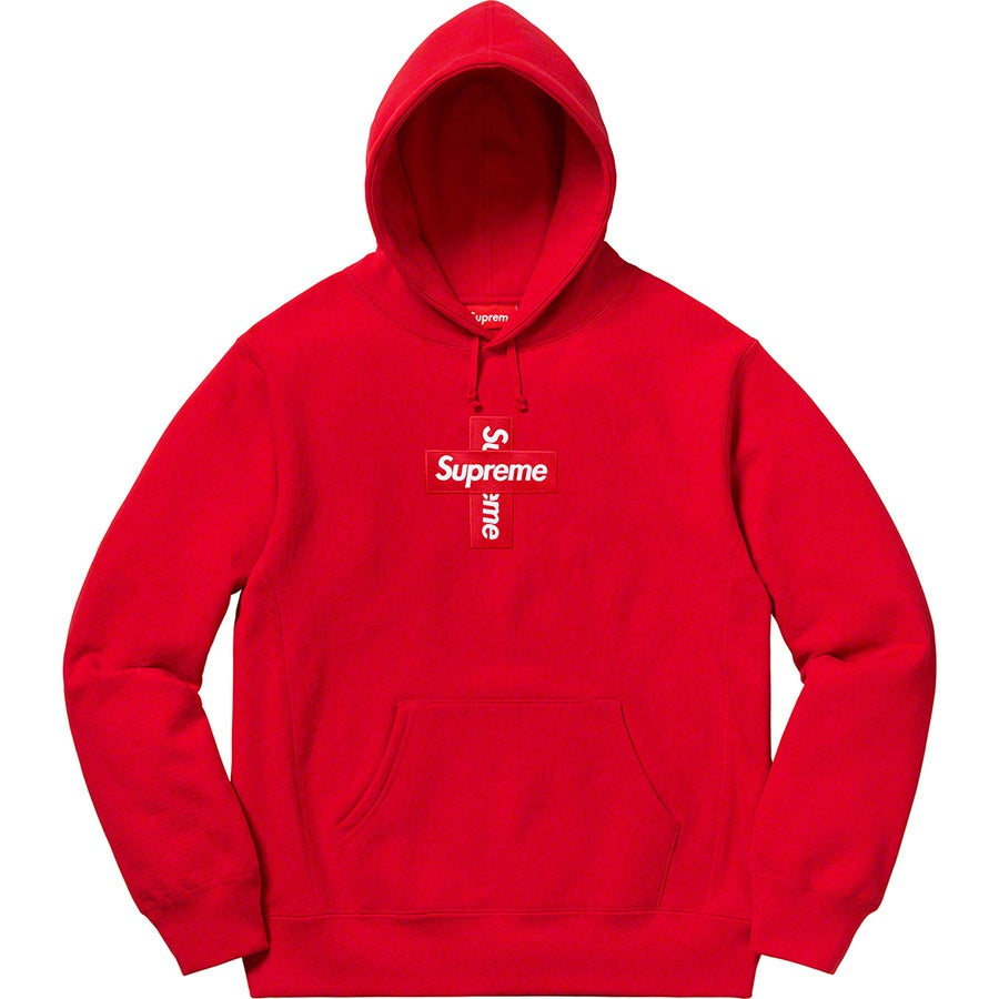 Supreme Cross Box Logo Hooded Sweatshirt - Red Supreme