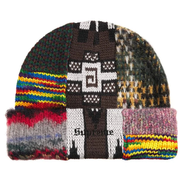 Supreme Patchwork Beanie - Brown Supreme